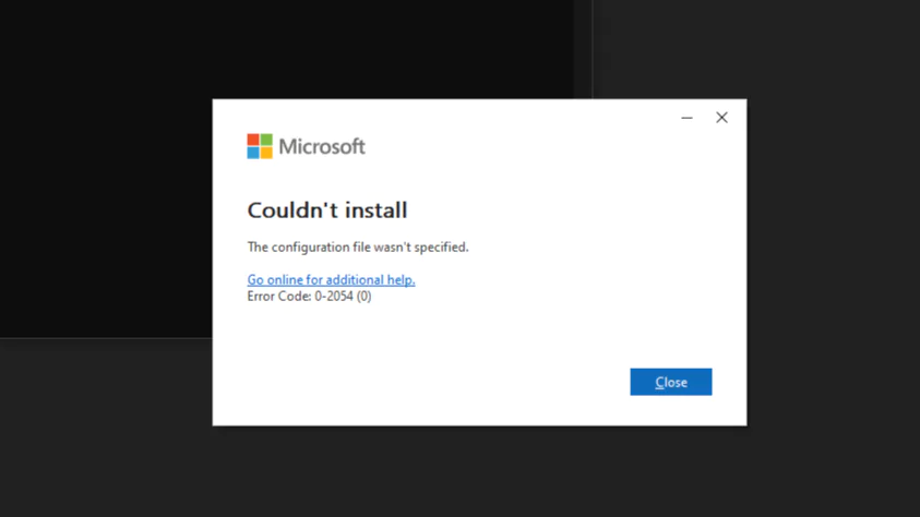 Couldn't Install Error